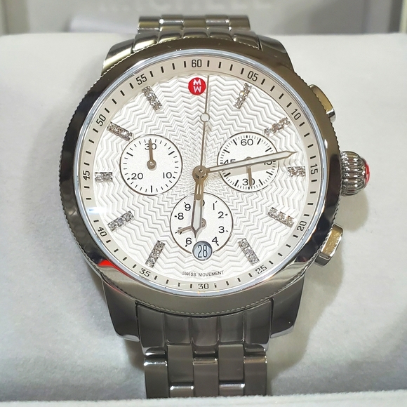 Michele Watch Uptown Diamond Silver